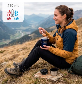 Garrafa térmica para alimentos Thermos 470 ml azul em aço... 2