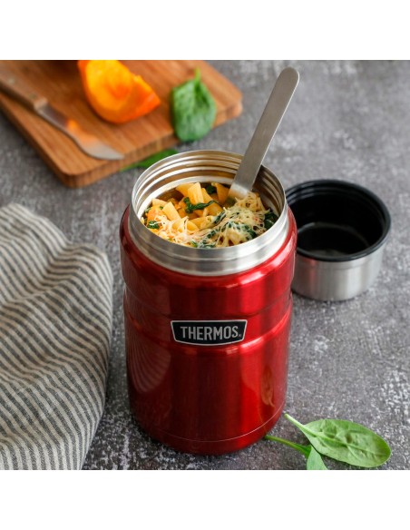 Garrafa térmica para alimentos Thermos 710 ml em aço inoxidável vermelho