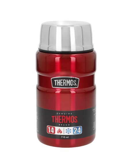 Garrafa térmica para alimentos Thermos 710 ml em aço inoxidável vermelho
