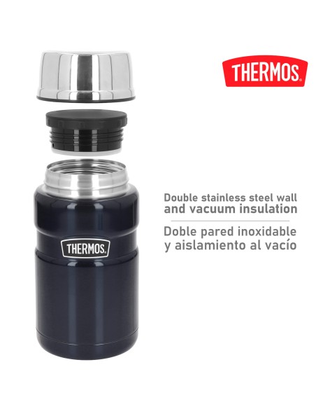 Garrafa térmica para alimentos Thermos 710 ml em aço inoxidável azul