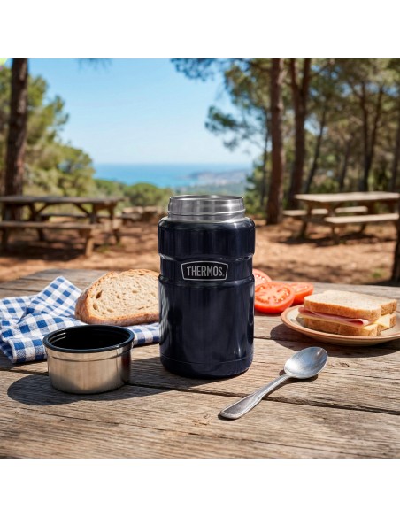 Garrafa térmica para alimentos Thermos 710 ml em aço inoxidável azul