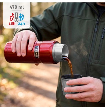 Garrafa térmica Thermos de aço inoxidável 470 vermelha 2