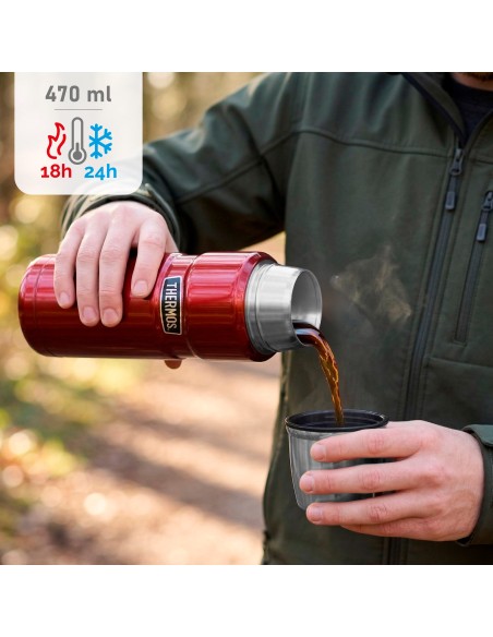 Garrafa térmica Thermos de aço inoxidável 470 vermelha