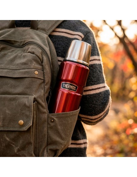 Garrafa térmica Thermos de aço inoxidável 470 vermelha