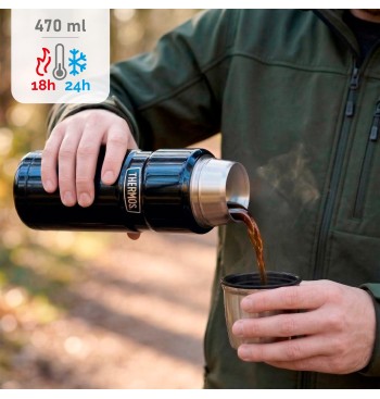 Garrafa térmica Thermos de aço inoxidável 470 azul 2