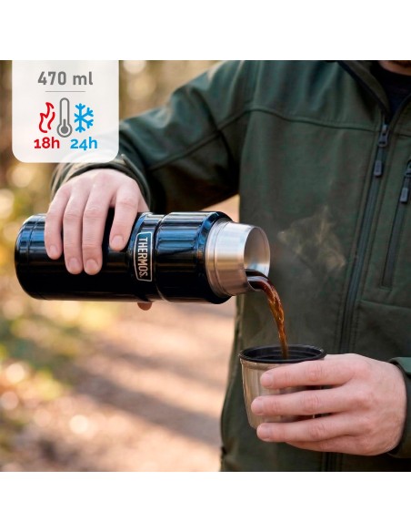 Garrafa térmica Thermos de aço inoxidável 470 azul