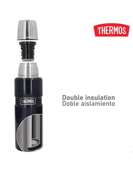 Garrafa térmica Thermos de aço inoxidável 470 azul