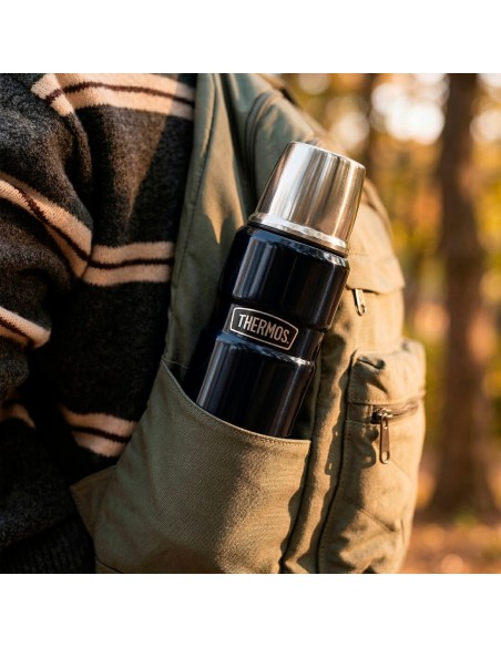 Garrafa térmica Thermos de aço inoxidável 470 azul