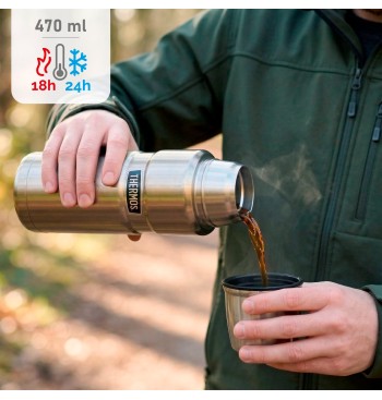 Garrafa térmica Thermos de aço inoxidável 470 prata 2