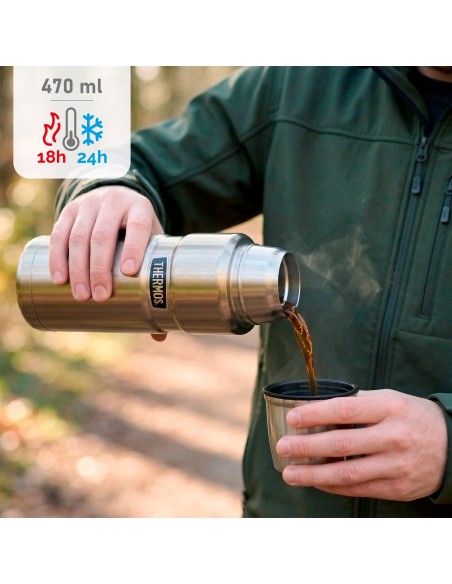 Garrafa térmica Thermos de aço inoxidável 470 prata