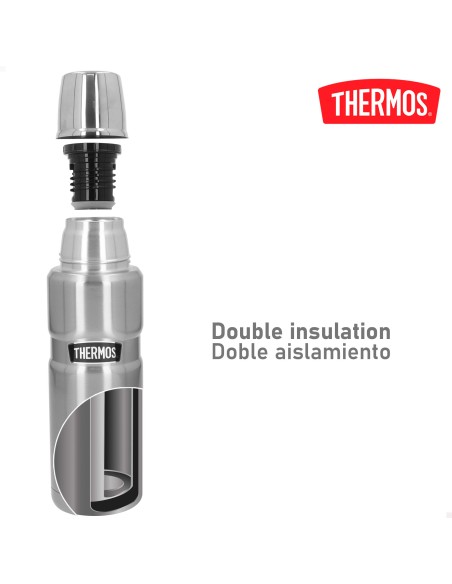 Garrafa térmica Thermos de aço inoxidável 470 prata