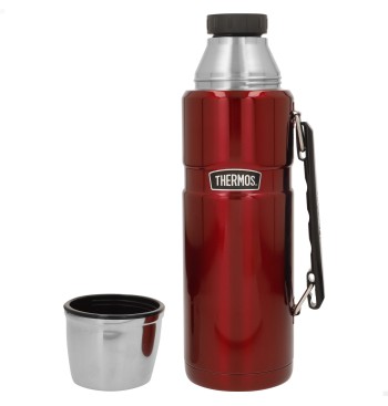 Garrafa térmica Thermos de aço inoxidável 1,2L vermelha...