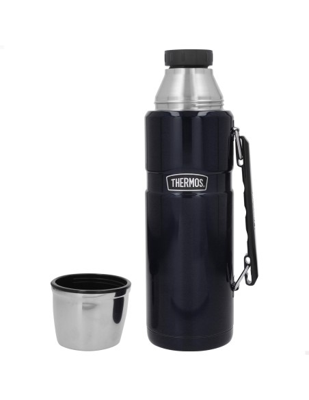 Garrafa térmica Thermos de aço inoxidável 1,2L azul com pega