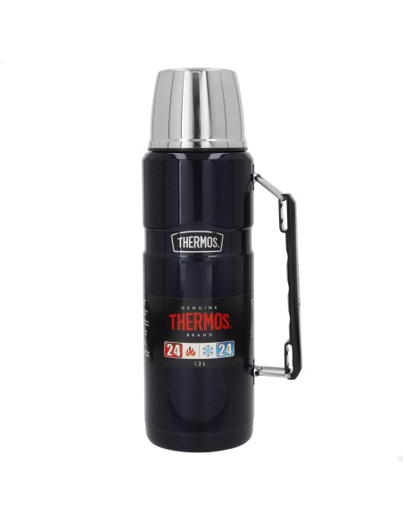 Garrafa térmica Thermos de aço inoxidável 1,2L azul com pega