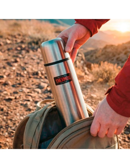 Garrafa térmica Thermos de aço inoxidável 1L prata