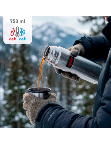 Garrafa térmica Thermos de aço inoxidável 750 ml prata