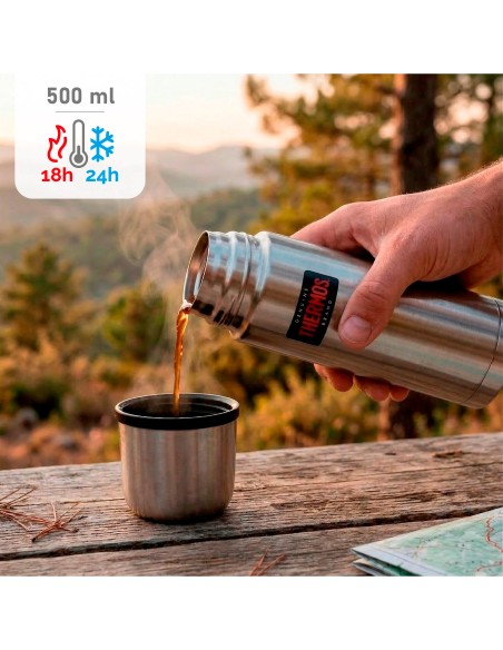 Garrafa térmica Thermos de aço inoxidável 500 ml prata