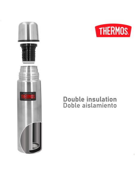 Garrafa térmica Thermos de aço inoxidável 500 ml prata