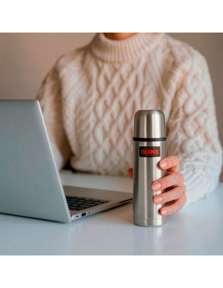 Garrafa térmica Thermos de aço inoxidável 500 ml prata