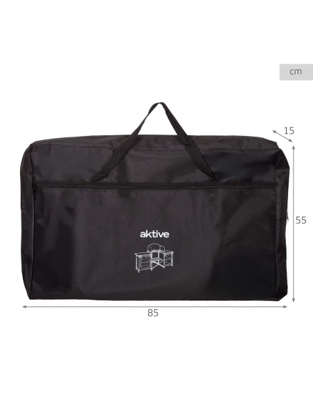 Armário de cozinha dobrável para camping, 175x48x110 cm, com para-brisa, armários e prateleiras