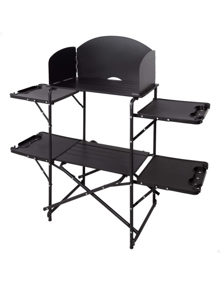 Armário de cozinha dobrável para camping, em aço, 130x48x118 cm, com bolsa de transporte