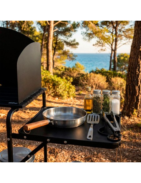 Armário de cozinha dobrável para camping, em aço, 130x48x118 cm, com bolsa de transporte