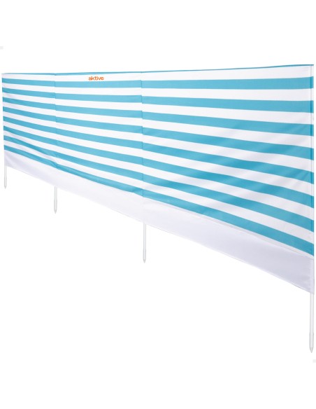 Quebra-vento de praia com listras náuticas 480x100 cm UV30