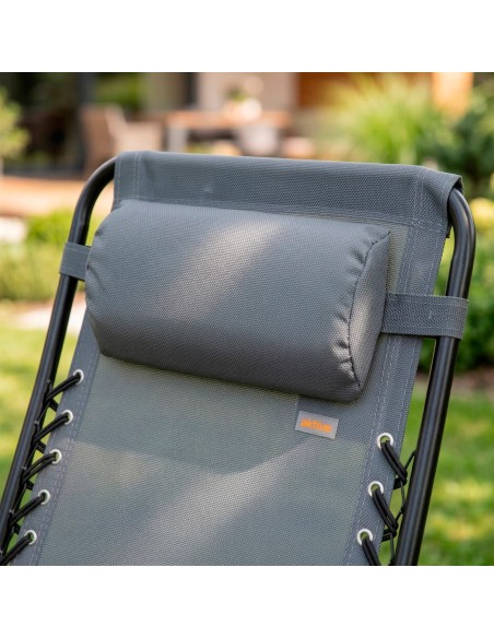 Cadeira dobrável de jardim com gravidade zero 52x68x104 cm cinzenta 2 posições