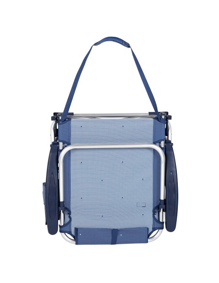Pack de 2 cadeiras de praia multiposição XL baixas 51x45x76 cm azul marinho