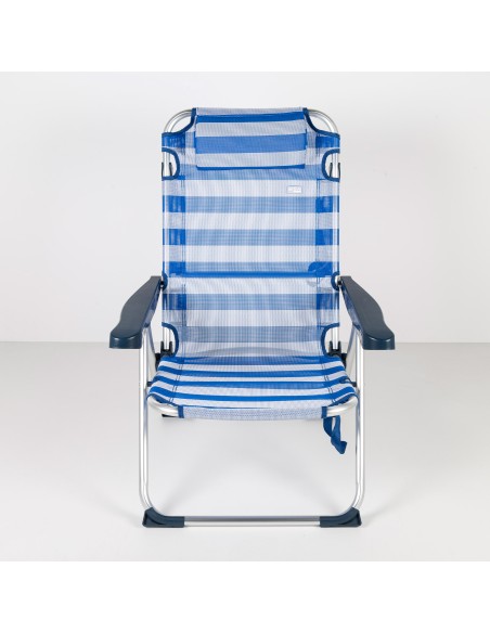 Pack 2 cadeiras de praia multiposições 48x60x90 cm riscas de marinheiro