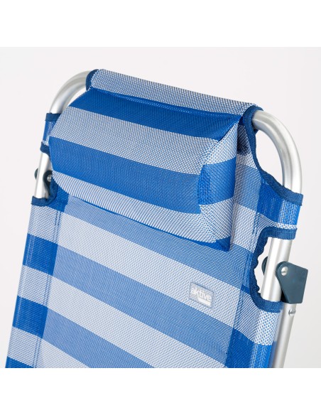 Pack 2 cadeiras de praia multiposições 48x60x90 cm riscas de marinheiro