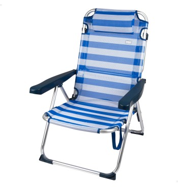 Pack 2 cadeiras de praia multiposições 48x60x90 cm riscas... 2