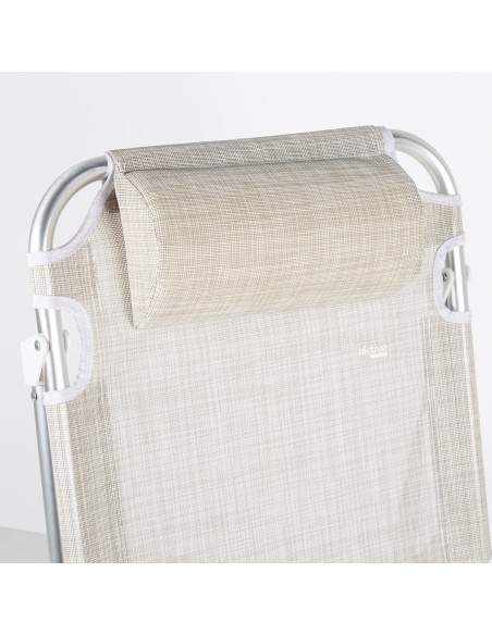Pack 2 cadeiras de praia multiposições 48x60x90 cm bege