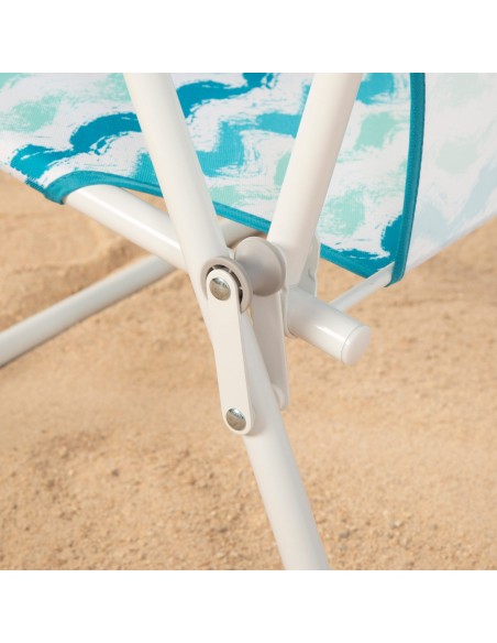 Pack 2 Cadeiras de praia baixas fixas 45x40x70 cm ondas
