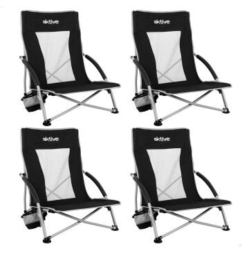 Pack de 4 cadeiras dobráveis baixas 50x51x67 cm preto