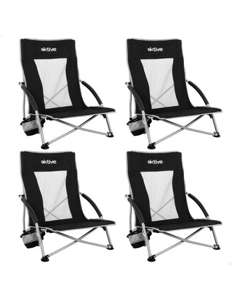 Pack de 4 cadeiras dobráveis baixas 50x51x67 cm preto