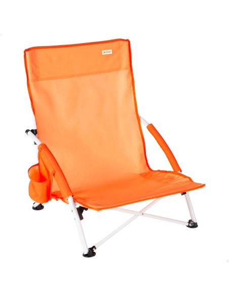 Cadeira de praia dobrável com bolso lateral laranja 50x49x66 cm