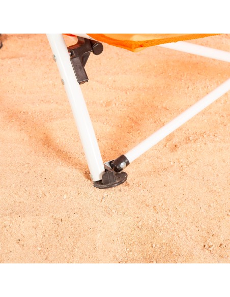 Cadeira de praia dobrável com bolso lateral laranja 50x49x66 cm