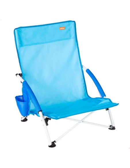 Aktive Beach Cadeira de Praia Dobrável Azul 50x49x66 cm