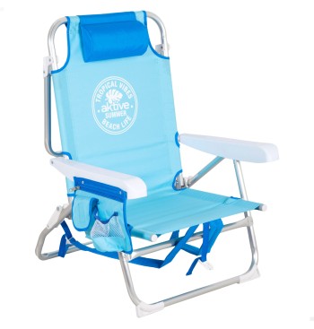 Silla playa multiposición 50x554x80 cm azul