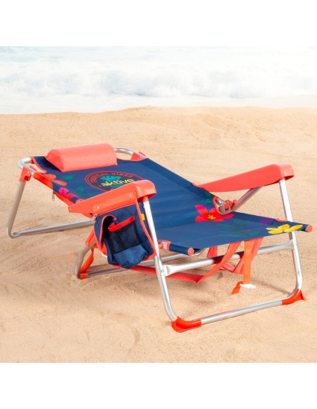 Cadeira de praia dobrável multiposições 50x54x80 cm