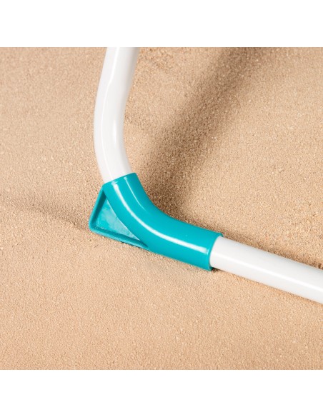 Cadeira de praia multifuncional 48x58x76 cm ondas azuis com bolsos