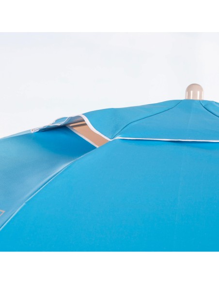 Guarda-sol de praia antivento com 8 varetas, 240 cm, azul