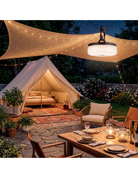 Lâmpada de LED para camping e guirlanda de 10 metros com 200 lúmens