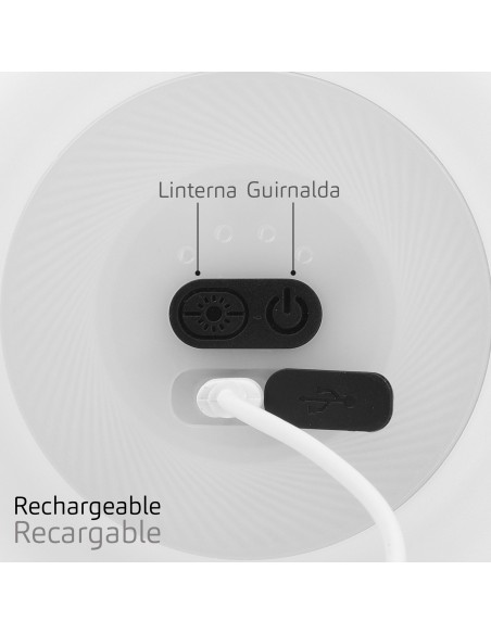 Lâmpada de LED para camping e guirlanda de 10 metros com 200 lúmens