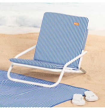 Cadeira de praia leve às riscas com pega 46x60x50 cm 2