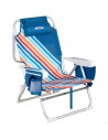 Cadeira de praia multicolor com bolsos e alças de transporte 50x55x80 cm