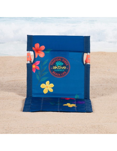 Esteira de praia com encosto amovível e estampado