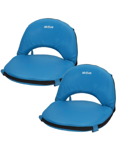 Pack de 2 cadeiras de campismo dobráveis 41x40x33 cm com encosto ajustável