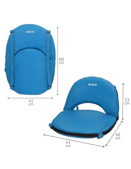 Pack de 2 cadeiras de campismo dobráveis 41x40x33 cm com encosto ajustável
